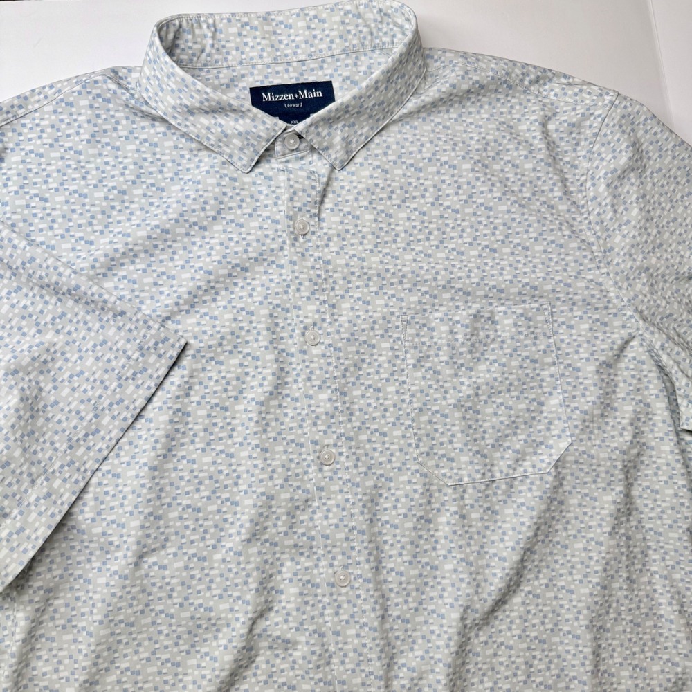 Mizzen+Main Men's Light Blue Microprint Button-Up Shirt